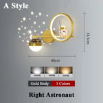 Applique Murale Led Lunaire Cosmos Enfance A Droit D’or Stylé / Lumière Tricolore Chambre