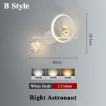 Applique Murale Led Lunaire Cosmos Enfance B Stylt Blanc Droite / Lumière Tricolore Chambre