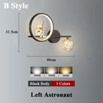 Applique Murale Led Lunaire Cosmos Enfance B Stylt Noir Gauche / Lumière Tricolore Chambre