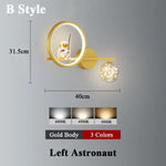 Applique Murale Led Lunaire Cosmos Enfance B Stylt Or Gauche / Lumière Tricolore Chambre