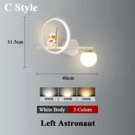 Applique Murale Led Lunaire Cosmos Enfance C Stylt Blanc Gauche / Lumière Tricolore Chambre