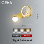 Applique Murale Led Lunaire Cosmos Enfance C Stylt Gold Droite / Lumière Tricolore Chambre