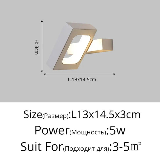 Applique Murale Led Nordique Design Élégante Blanc C 13X14 5Cm / Chaud (2700-3500K) Chambre