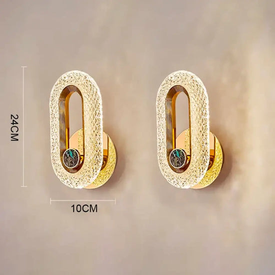 Applique Murale Led Nordique Élégante Minimaliste. B Ovale 1 Paire / Lumière Blanche Chambre