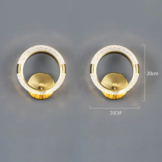 Applique Murale Led Nordique Élégante Minimaliste. D 20Cm 1 Paire / Lumière Blanche Chambre