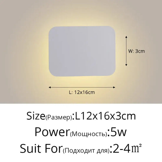 Applique Murale Led Nordique Élégante Moderne Blanc L12X16Cm 5W / Chaud (2700-3500K) Chambre