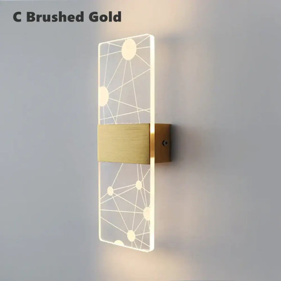 Applique Murale Led Nordique Élégante Moderne Chic. C Or Brossé / Blanc Chaud (2700-3500K) Chambre
