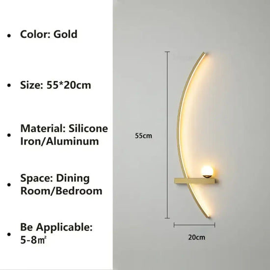 Applique Murale Led Nordique Sobre Élégante Chambre