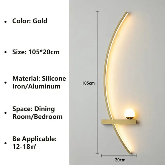 Applique Murale Led Nordique Sobre Élégante Chambre