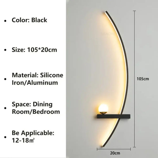 Applique Murale Led Nordique Sobre Élégante Chambre