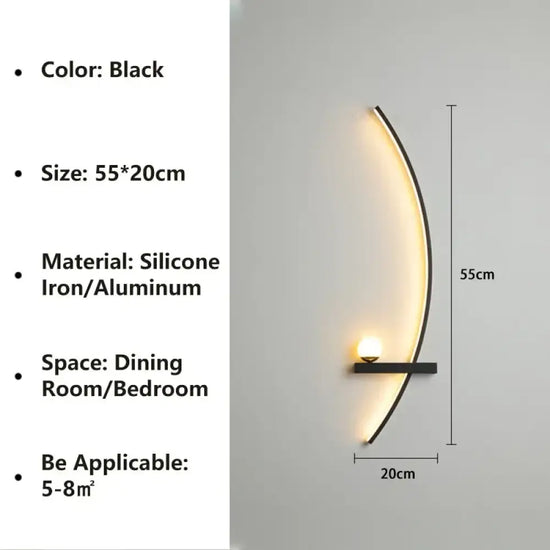 Applique Murale Led Nordique Sobre Élégante Chambre