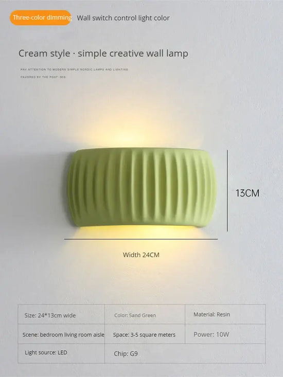 Applique Murale Led Originale Design Vent Crème. C / Blanc Froid (6000K) Chambre