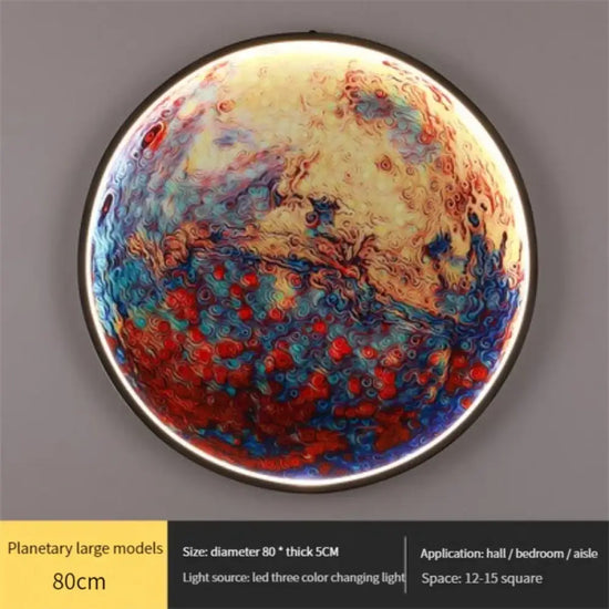Applique Murale Led Originale Élégante Et Design. Planètes-80Cm / Trois Couleurs Chambre