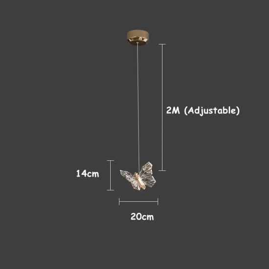 Applique Murale Led Papillon Délicat Scandinave Suspension-1 Tête / Lumière Naturelle Chambre