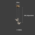 Applique Murale Led Papillon Délicat Scandinave Suspension-2 Têtes / Lumière Naturelle Chambre