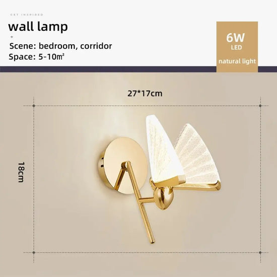 Applique Murale Led Papillon Élégante Design Lumineux Chambre