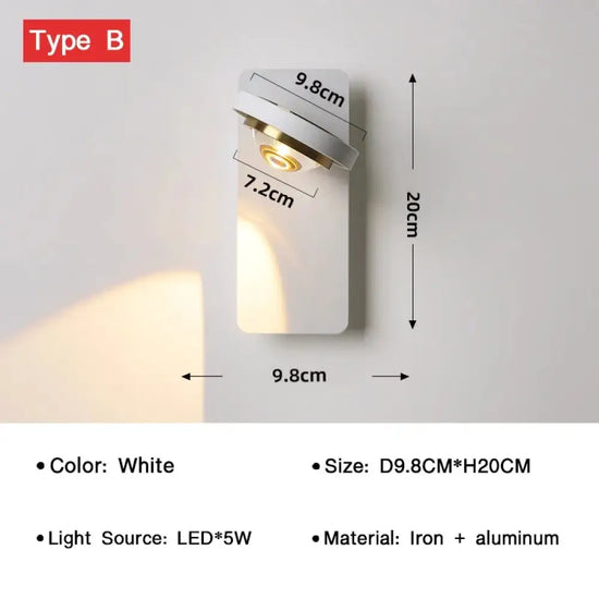 Applique Murale Led Pivotante Design Élégante. Chambre