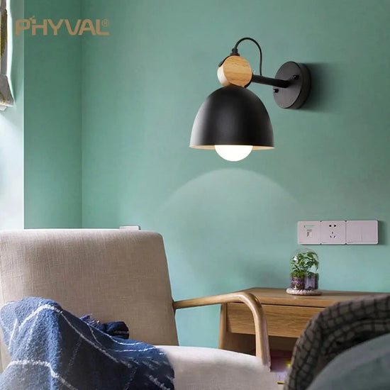 Applique Murale Led Ronde Design Bois Naturel Chambre