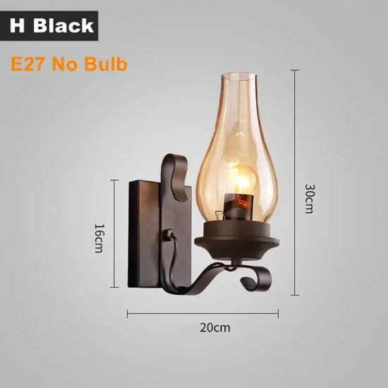 Applique Murale Led Rustique Design Élégant H Noir / Pas D’ampoule Chambre