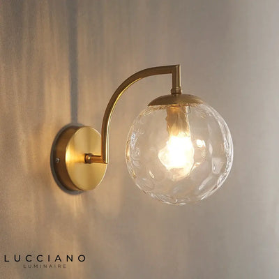 Grijze LED glazen nordische wandlamp