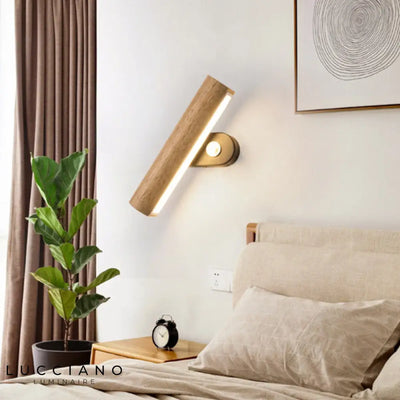 Applique murale bois têtes de lit liseuse