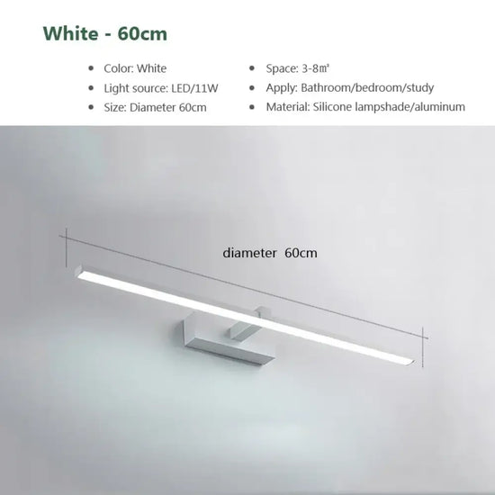 Applique Murale Luminaire Design Élégant Salle Blanc 60Cm / Chaud Chambre