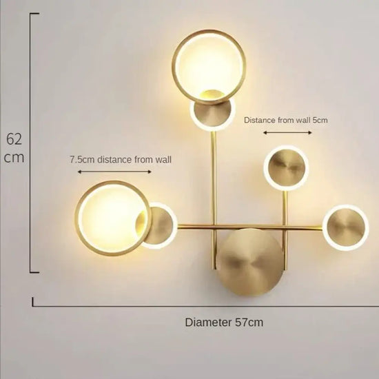 Applique Murale Luminaire Moderne Élégant Doré. 4 Têtes / 3 Couleurs Claires Chambre