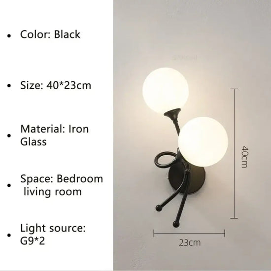 Applique Murale Lumineuse En Transparence Épurée. Black Left / Warm White Chambre