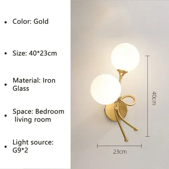 Applique Murale Lumineuse En Transparence Épurée. Gold Right / Warm White Chambre