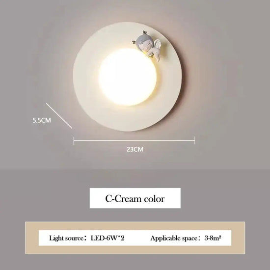 Applique Murale Lumineuse Rose Pastel Design. C Cream Color / Rc Dimming Chambre