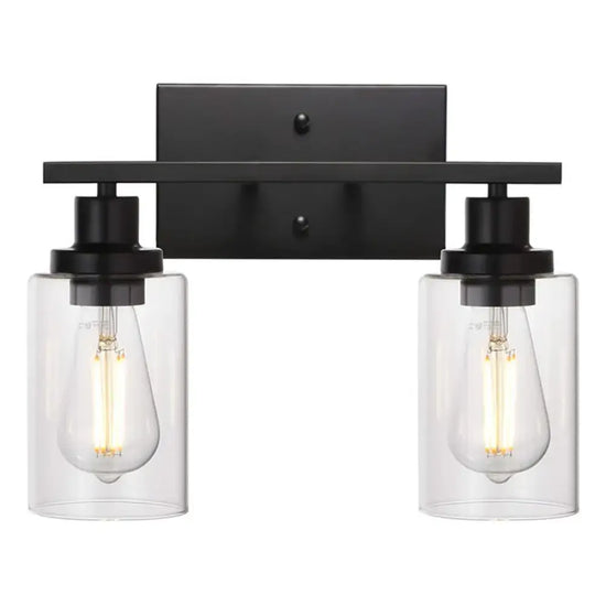 Applique Murale Métal Verre Noire 2 Lumières Noir Murale Chambre