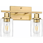 Applique Murale Métal Verre Noire 2 Lumières Or Murale Chambre