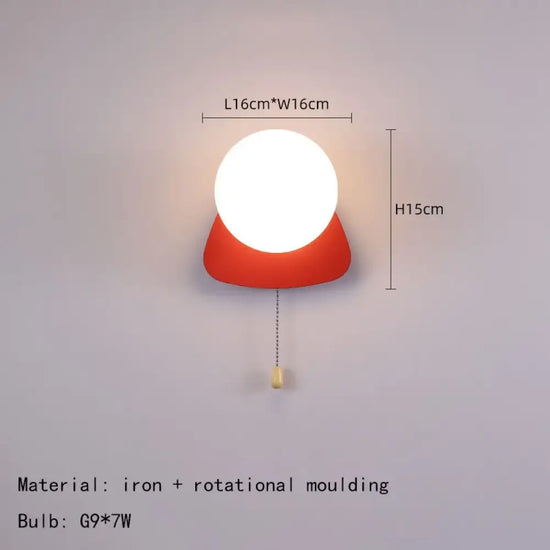 Applique Murale Mini Élégante Design Contemporain. A-Rouge / Lumière Blanche 5000K Chambre