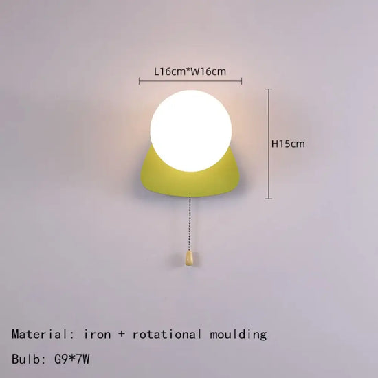 Applique Murale Mini Élégante Design Contemporain. A Vert / Lumière Blanche 5000K Chambre