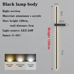 Applique Murale Minimaliste Design Élégant Salon Corps De Lampe Noir / Longueur 90Cm Partie