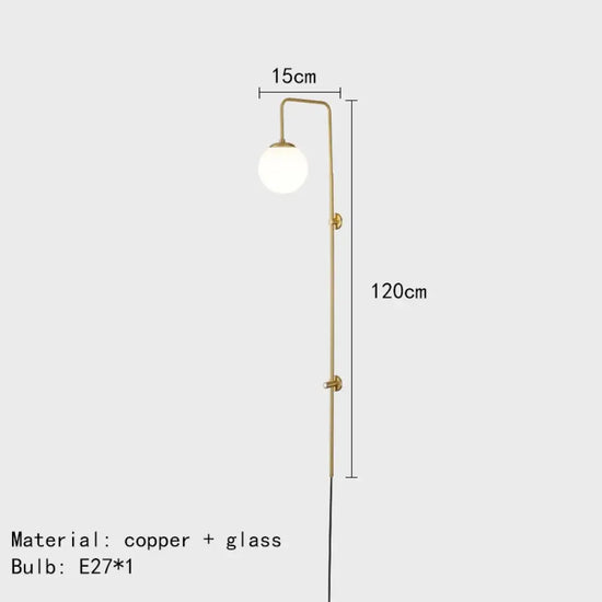 Applique Murale Minimaliste Laiton Élégante Design. 120 Cm / Lumière Blanche 5000K Chambre