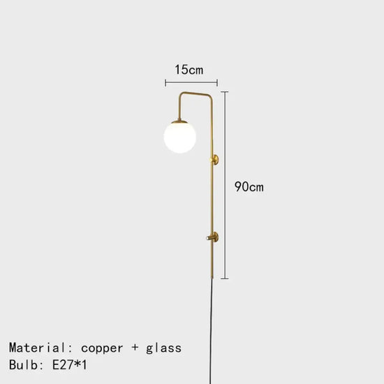 Applique Murale Minimaliste Laiton Élégante Design. 90 Cm / Lumière Chaude 3000K Chambre