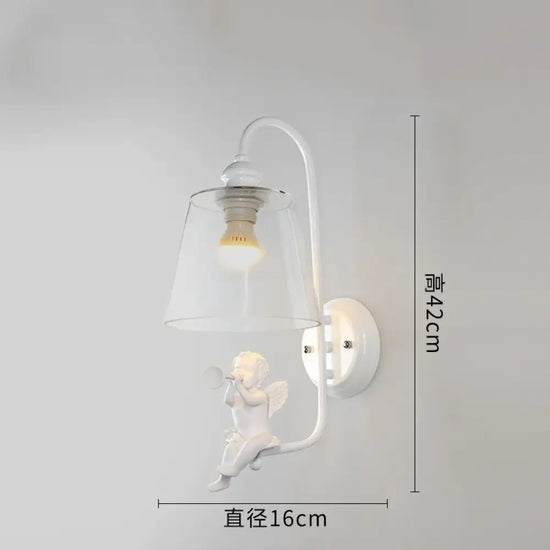Applique Murale Moderne Ange Lumineux Élégant. Ange Blanc A Chambre