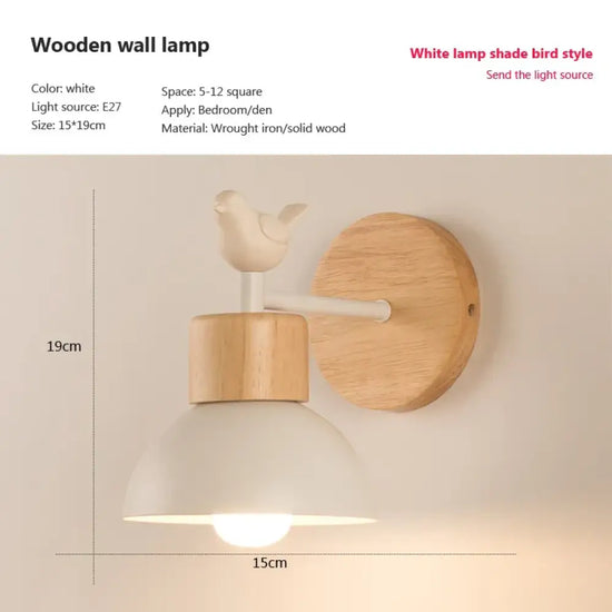 Applique Murale Moderne Design Industriel Élégant. Blanc Avec Oiseau / Froid (5500-7000K) Ampoule