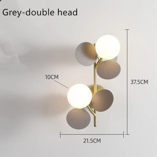 Applique Murale Moderne Design Ludique Enfantine. Gris - 2 Lampes / Chaude Chambre