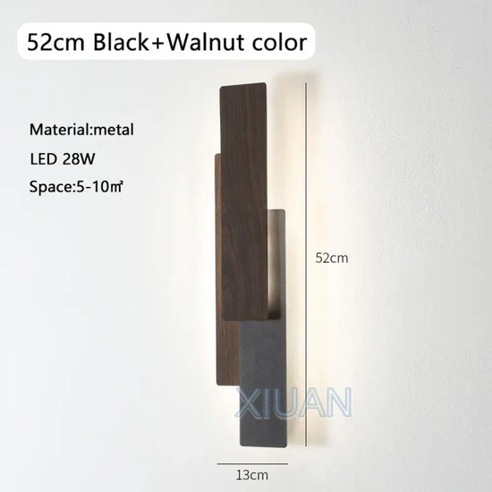 Applique Murale Moderne Design Scandinave 52 Cm Noir / 3 Températures De Couleur Chambre