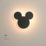 Applique Murale Moderne Disney Chambre Kids Mickey-Noir / Blanc Froid (5500-7000K)