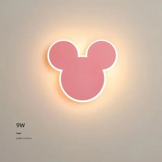 Applique Murale Moderne Disney Chambre Kids Mickey-Rose / Blanc Chaud (2700-3500K)
