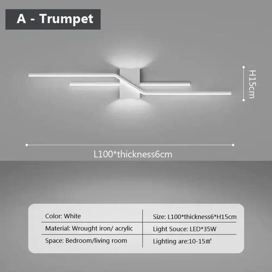 Applique Murale Moderne Éclairage Tendance Chic Élégant Typea Blanc 100Cm / Gradation