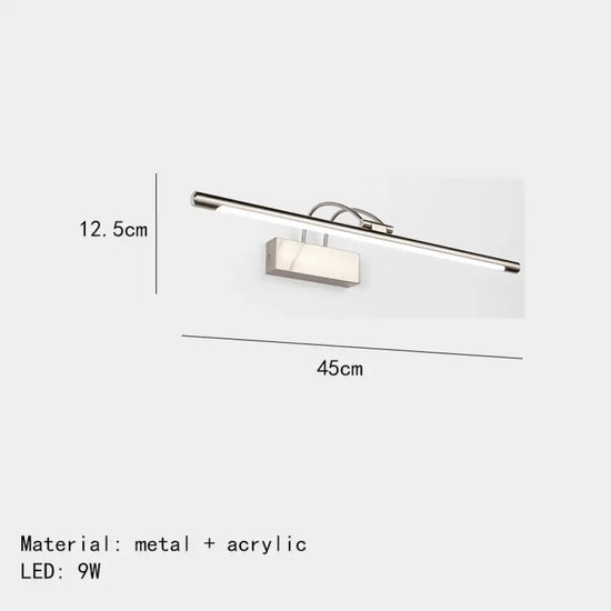 Applique Murale Moderne Élégante Design Led Intégrée 45Cm-Argent / Lumière Chaude Chambre