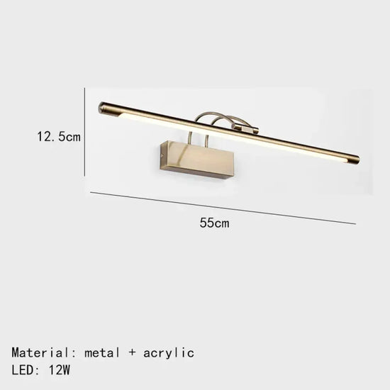 Applique Murale Moderne Élégante Design Led Intégrée 55Cm-Or / Lumière Blanche Chambre