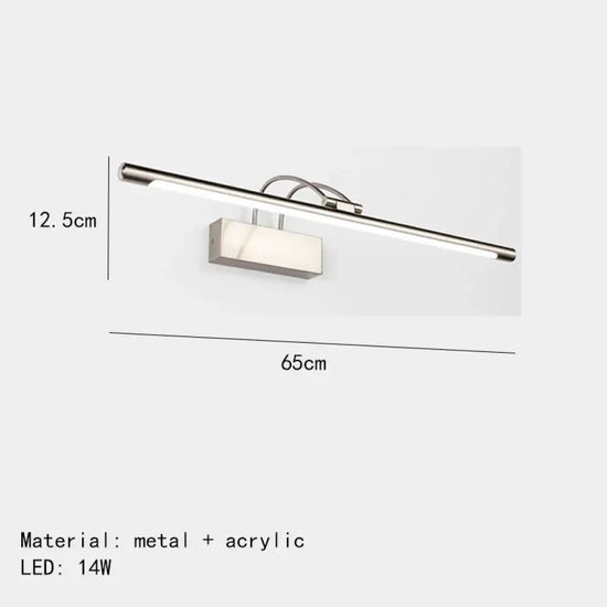 Applique Murale Moderne Élégante Design Led Intégrée 65Cm-Argent / Lumière Blanche Chambre