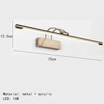 Applique Murale Moderne Élégante Design Led Intégrée 75Cm-Or / Lumière Blanche Chambre