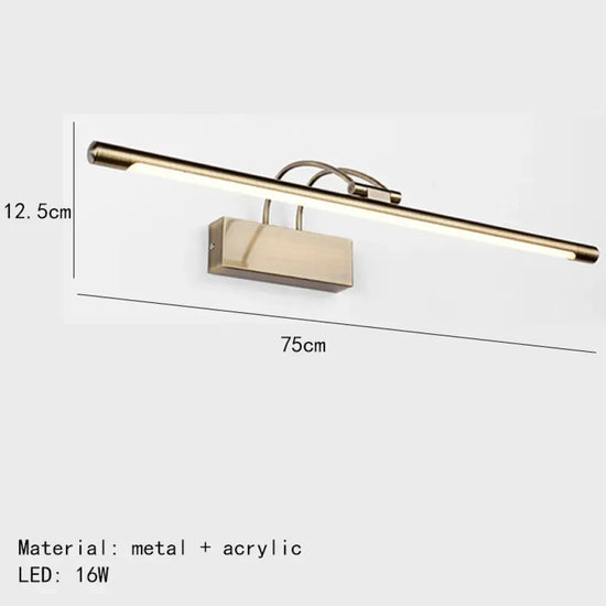 Applique Murale Moderne Élégante Design Led Intégrée 75Cm-Or / Lumière Blanche Chambre