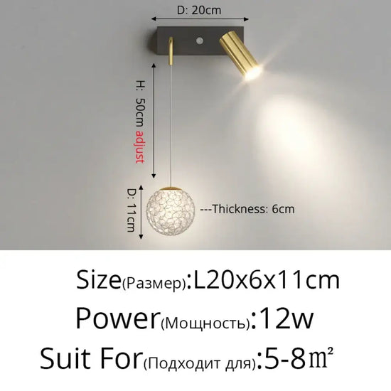 Applique Murale Moderne Élégante Lumière Contemporaine. Style C L20X6Cm / Blanc Naturel (3 500-5